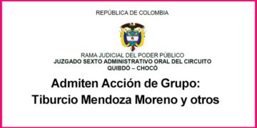 Admiten Acción de Grupo: Tiburcio Mendoza Moreno y otros