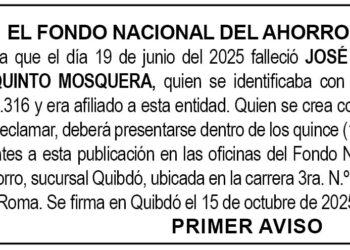Edicto 1er. aviso José Eulogio Quinto Mosquera