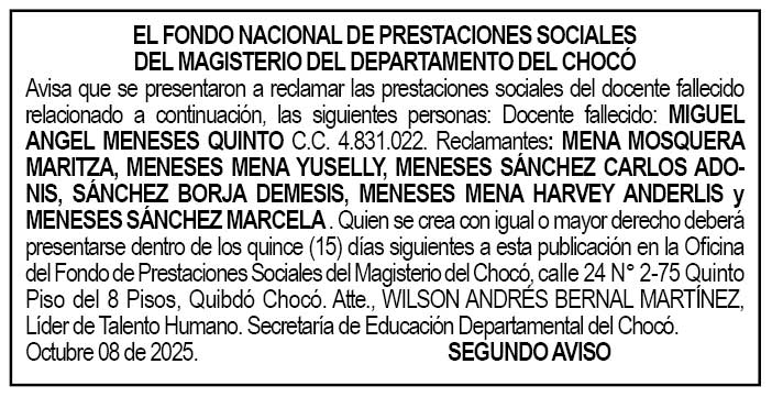 Chocó edicto