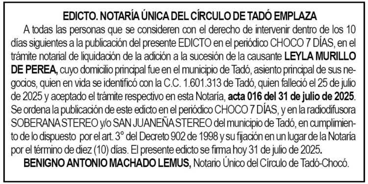 Edicto Leyla Murillo de Perea