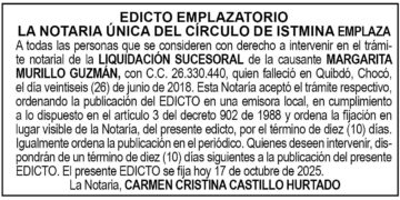 Edicto Margarita Murillo Guzmán
