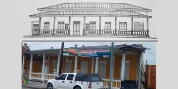 Quibdó: *Fachada original (1926) y demolición (2025) de la Casa Cajales, en la Carrera Primera con Calle 30, en Quibdó, una construcción de hace un siglo, que formó parte del primer plan urbanístico de la ciudad en el siglo XX: la Urbanización del Barrio Norte, puesto en marcha en 1925. FOTOS: El Guarengue (Quibdó, desarrollo urbano y patrimonio arquitectónico) y cortesía.