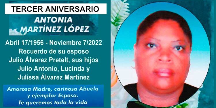 Tercer aniversario Antonia Martínez López