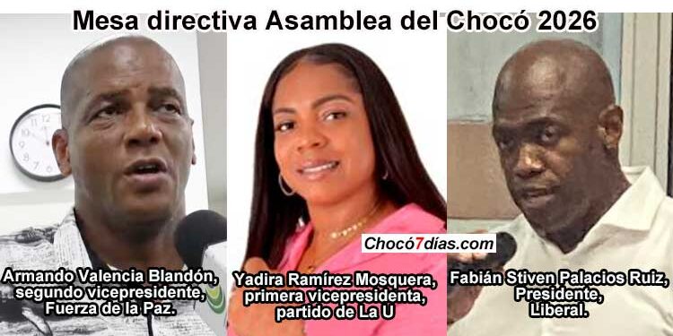 Elegida mesa directiva de la Asamblea del Chocó 2026