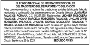 Edicto 2do. aviso Lila María Palacios Romaña