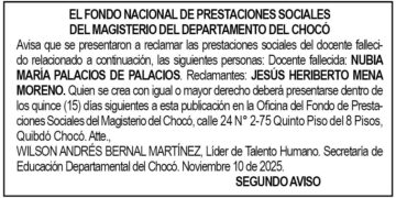 Edicto 2do. aviso Nubia María Palacios de Palacios