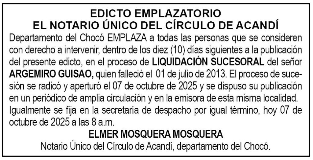 Choc&oacute; edicto