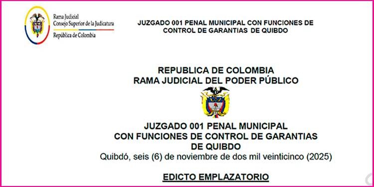 Edicto Carlos Andrés Mosquera Córdoba