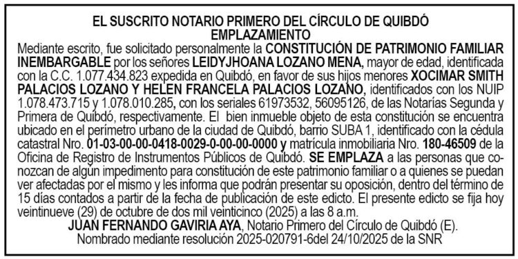 Edicto Leidy Jhoana Lozano Mena