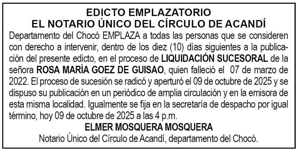 Choc&oacute; edicto