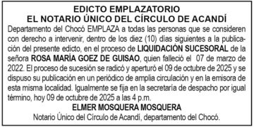 Chocó edicto