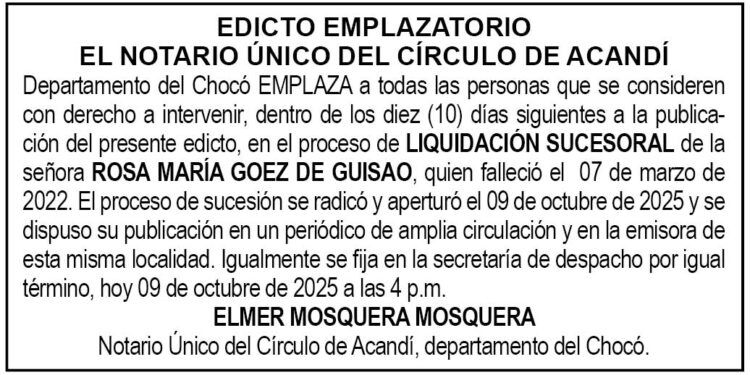 Chocó edicto