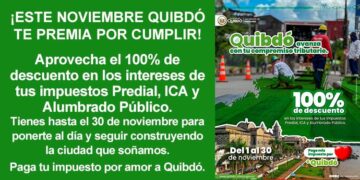 ¡Este noviembre Quibdó te premia por cumplir!