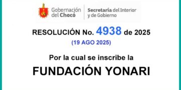Chocó inscripción Fundación Yonari