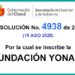 Chocó inscripción Fundación Yonari