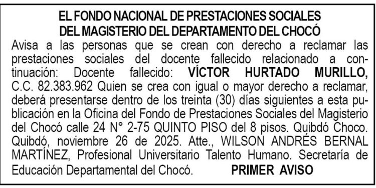 Chocó edicto