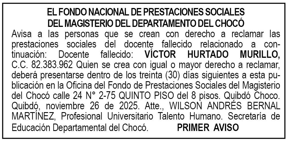Chocó edicto