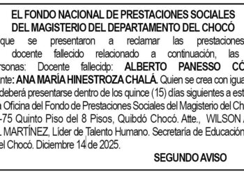 Chocó edicto dic 18 2025