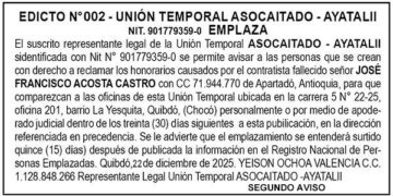 Edicto 2do. aviso José Francisco Acosta Castro