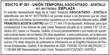 Edicto José Francisco Acosta Castro
