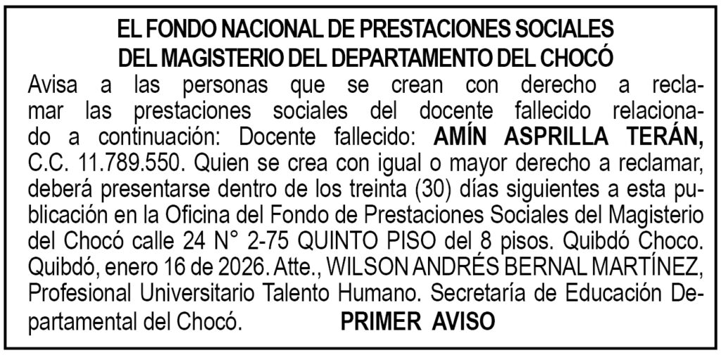 Edicto Chocó