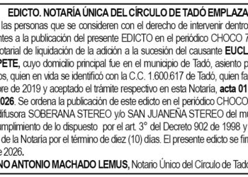 Edicto Tadó Chocó