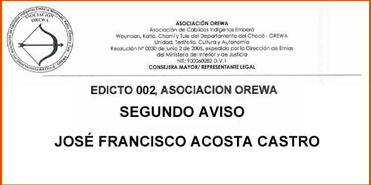 Edicto Chocó Asorewa
