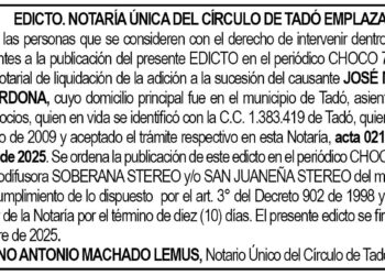 Edicto Tadó Chocó