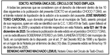 Edicto Tadó Chocó