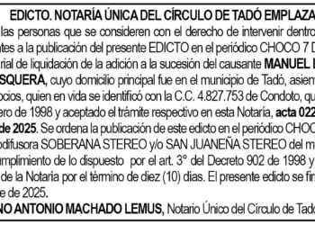 Edicto Tadó Chocó