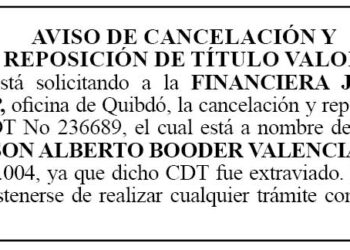 Chocó Pérdida CDT