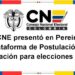 El CNE presentó en Pereira la Plataforma de Postulación y Acreditación para elecciones de 2026