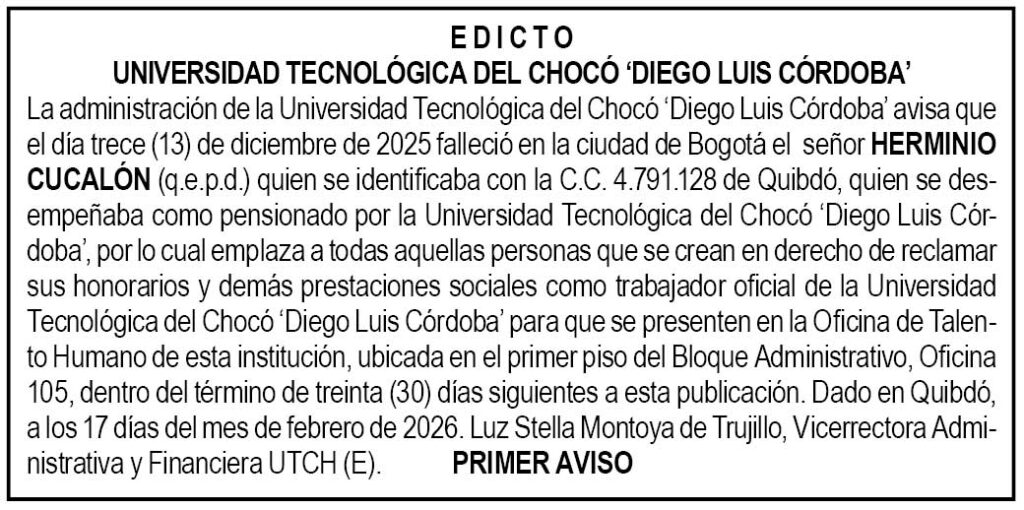 Edicto UTCH Choc&oacute;