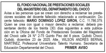 Chocó edicto