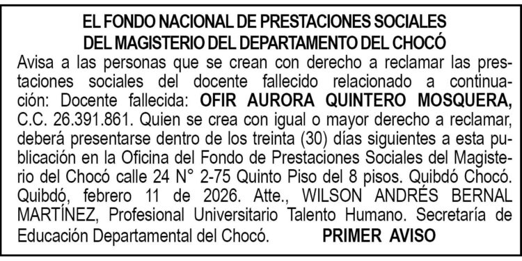 Edicto Tadó Chocó