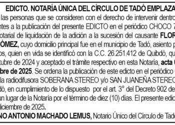 Edicto Tadó Chocó