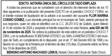 Edicto Tadó Chocó