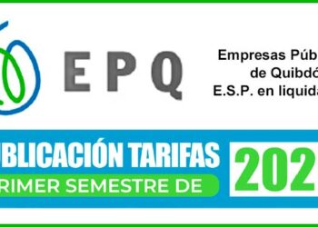 Empresas Públicas de Quibdó, tarifas 1er. sem. 2026