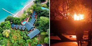 Bahía Solano: incendio destruyó hotel en Huina