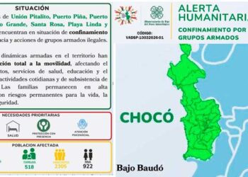 Bajo Baudó, Chocó: más de 500 familias afectadas por confinamiento