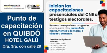 Inician capacitaciones presenciales del CNE a testigos electorales en Quibdó