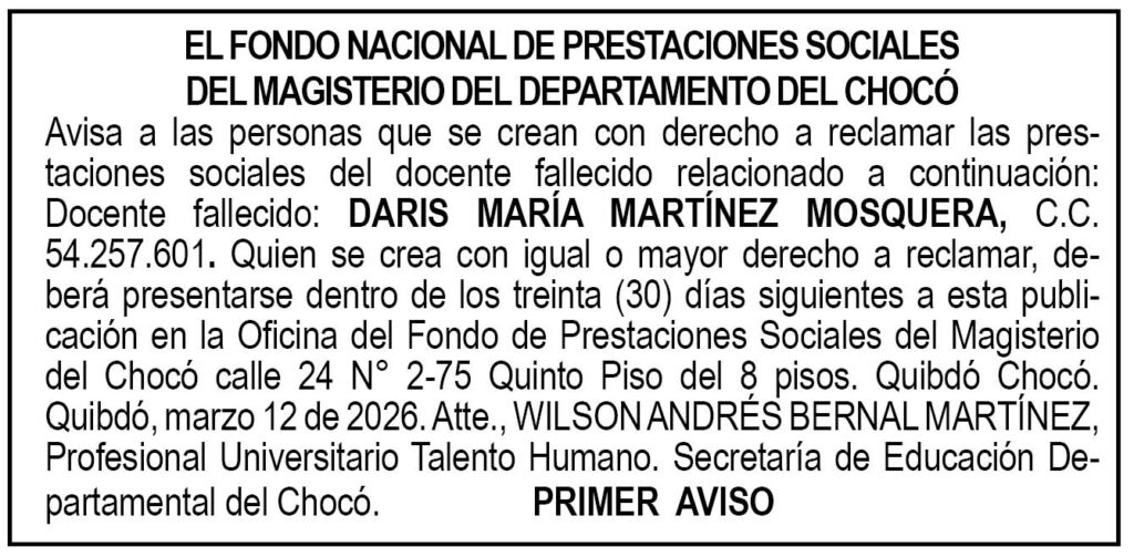 Edicto Choc&oacute;