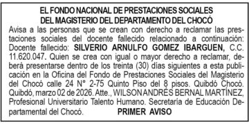 Edicto Istmina Chocó