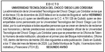 Edicto UTCH Chocó