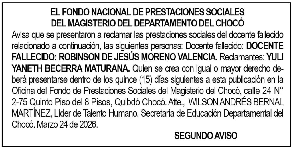 Edicto Choc&oacute;