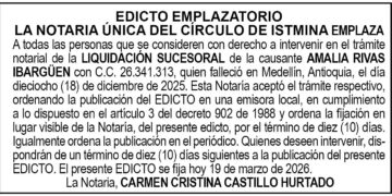Edicto Istmina Chocó
