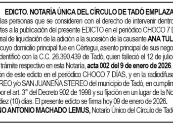 Edicto Tadó Chocó