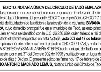 Edicto Tadó Chocó