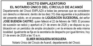 Edicto Acandí Chocó