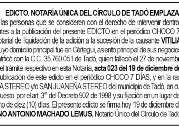 Edicto Tadó Chocó